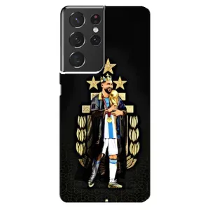 Чехлы для Samsung Galaxy S21 ultra (Leo чемпион) (AlphaPrint) (Месси Король)