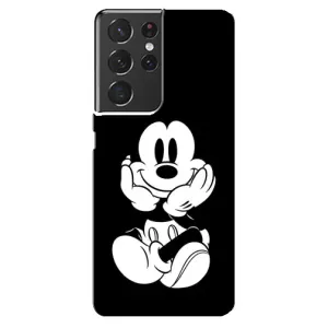 Эксклюзивный чехол для Samsung Galaxy S21 ultra (AlphaPrint - Мультяшные) (Микки на черном)