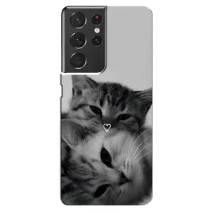 Чехол с рисунком кот на Samsung Galaxy S21 ultra (Пара котов)