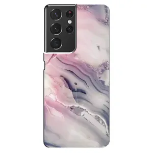 Мраморный чехол на Samsung Galaxy S21 ultra (VPrint) (Пурпурный Мрамор)