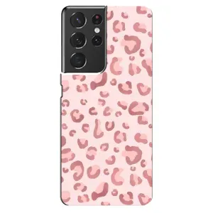 Чохол з розовим принтом для Samsung Galaxy S21 ultra (Рожевий леопард)