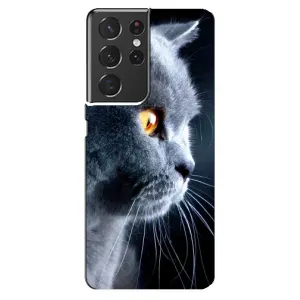 Чехлы с Котиками для Samsung Galaxy S21 ultra (VPrint) (Серый Кот)