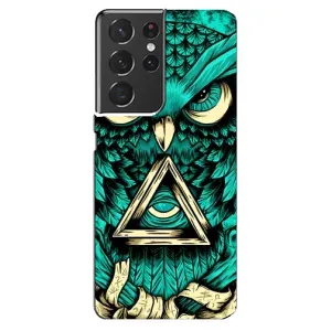 Чехол с птицами на Samsung Galaxy S21 ultra (VPrint) (Сова с глазом)