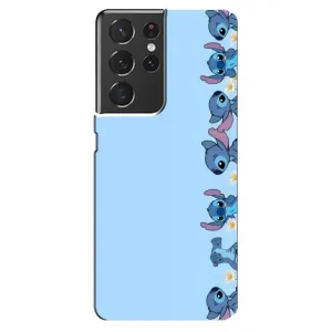 Чехол с принтом Стич на Samsung Galaxy S21 ultra (Стич фон)