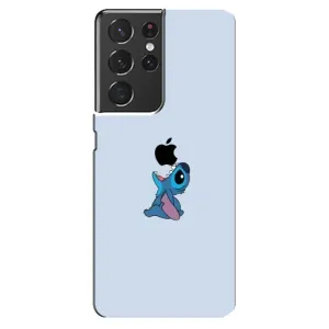 Чехол с принтом Стич на Samsung Galaxy S21 ultra (Stitch apple)