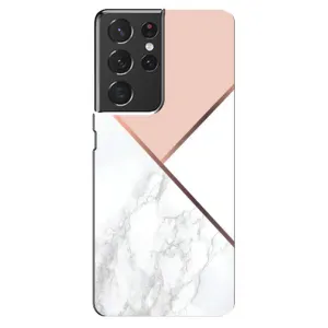 Мраморный чехол на Samsung Galaxy S21 ultra (VPrint) (Тройной мрамор)