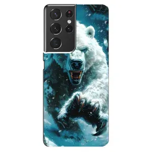 Чехол с картинкой «Хищники» для Samsung Galaxy S21 ultra (Полярный медведь)