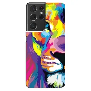 Чехол со Львом для Samsung Galaxy S21 ultra (VPrint) (Яркий Лев)