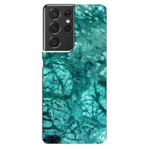 Мраморный чехол на Samsung Galaxy S21 ultra (VPrint) (Зеленый мрамор)