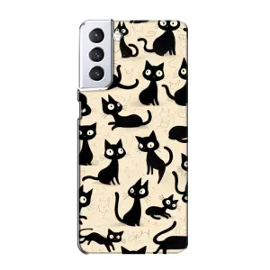 Чехол с рисунком кот на Samsung Galaxy S21