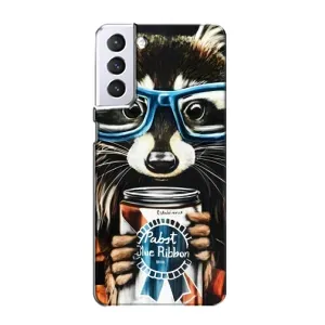 Чохол з принтом для Samsung Galaxy S21 - (Прикольні) (AlphaPrint) (Єнот з банкою)