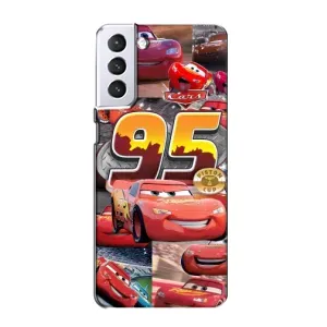 Силиконовый чехол Маквин для Samsung Galaxy S21 (Коллаж Молния Маквин)