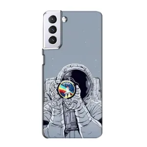 Чехол NASA для Samsung Galaxy S21 (AlphaPrint) (Космонавт фото)