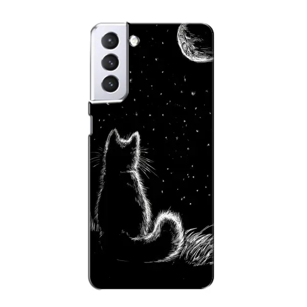 Чехол с принтом «Котик и луна» для Samsung Galaxy S21 Чехол с принтом «Котик и луна» для Samsung Galaxy S21
