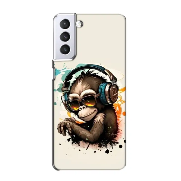 Чехол с принтом «Макака в наушниках» для Samsung Galaxy S21