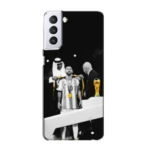 Чехлы для Samsung Galaxy S21 (Leo чемпион) (AlphaPrint) (Месси в накидке)