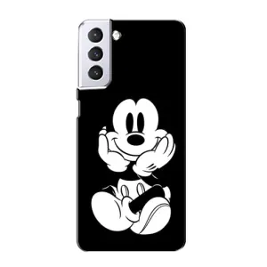 Эксклюзивный чехол для Samsung Galaxy S21 (AlphaPrint - Мультяшные) (Микки на черном)
