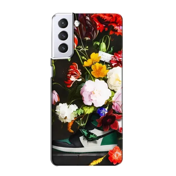 Чехол с принтом «Nike цветы» для Samsung Galaxy S21 Чехол с принтом «Nike цветы» для Samsung Galaxy S21