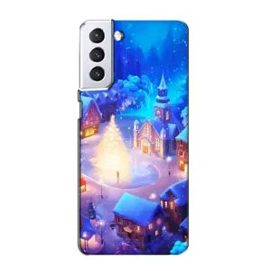 Рождественские Чехлы для Samsung Galaxy S21 (VPrint) (Рождественский город)