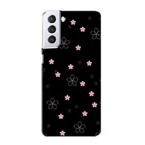 Чехол с принтом «Розовые цветы на черном» для Samsung Galaxy S21