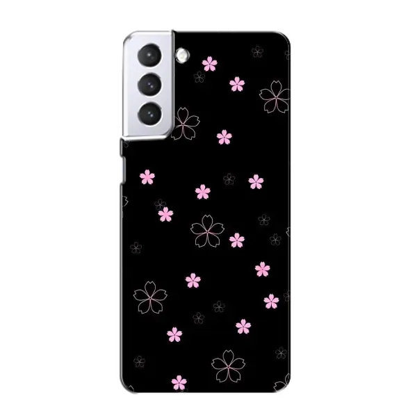 Чехол с принтом «Розовые цветы на черном» для Samsung Galaxy S21