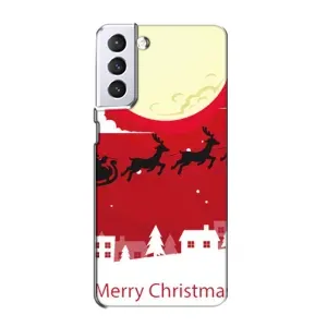 Рождественские Чехлы для Samsung Galaxy S21 (VPrint) (Санта с оленями)