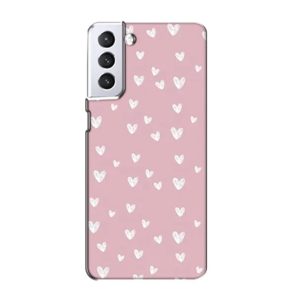 Чехол с принтом «Сердечки на розовом» для Samsung Galaxy S21