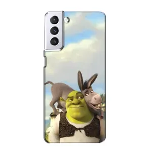 Чехол с мультфильмом Шрек на Samsung Galaxy S21 (Шрек и Осел)