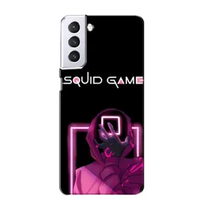 Чехол Гра в кальмара для Samsung Galaxy S21 (Неоновый охранник игры)