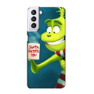 Рождественские Чехлы для Samsung Galaxy S21 (VPrint) (Зеленый Гринч)