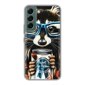Чохол з принтом для Самсунґ Галаксі S22 Плюс - (Прикольні) (AlphaPrint) (Єнот з банкою)