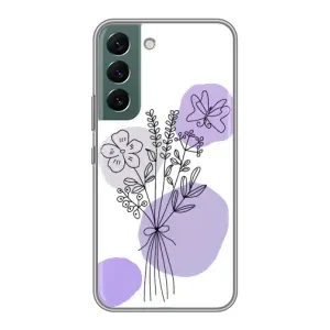 Силиконовый чехол с принтом в цветах на Samsung Galaxy S22 Plus (Букет фиолетовая абстракция)
