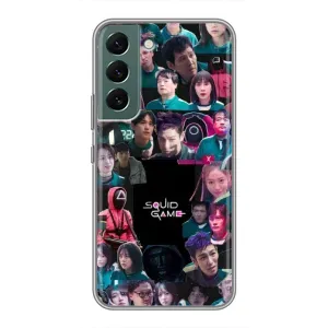 Чехол Гра в кальмара для Samsung Galaxy S22 Plus (Коллаж Игра кальмара)