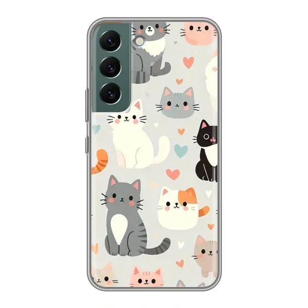 Чехол с принтом «Коллаж котов» для Samsung Galaxy S22 Plus Чехол с принтом «Коллаж котов» для Samsung Galaxy S22 Plus