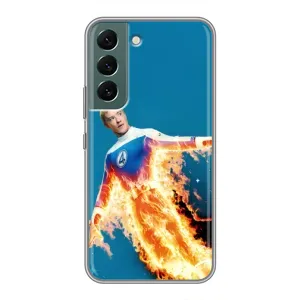 Чехол с принтом Фантастическая четверка для Samsung Galaxy S22 Plus (Человек-факел в огне)