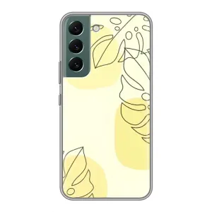 Силиконовый чехол с принтом в цветах на Samsung Galaxy S22 Plus (Желтая монстера арт)