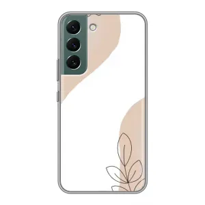 Силиконовый чехол с принтом в цветах на Samsung Galaxy S22 Plus (Нюдовая веточка абстракция)