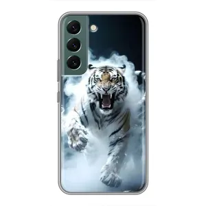 Чохол з картинкою 'Хижаки' для Samsung Galaxy S22 Plus (Білий тигр у диму)