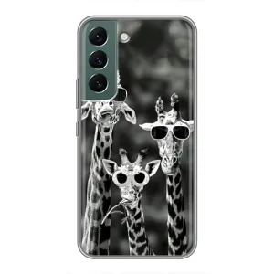 Силіконовий чохол з КАРТИНКАМИ літо для Samsung Galaxy S22 Plus (AlphaPrint) (Жирафи в окулярах)