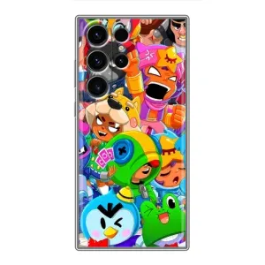 Чехлы Brawl Stars для Samsung Galaxy S22 Ultra (AlphaPrint) (Герої Бравл Старс)