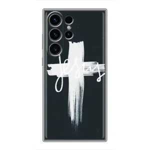 Чехол для Samsung Galaxy S22 Ultra (AlphaPrint) - (Христианские) (Иисус)
