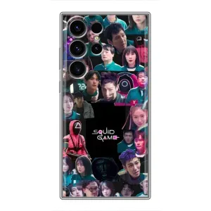 Чехол Гра в кальмара для Samsung Galaxy S22 Ultra (Коллаж Игра кальмара)