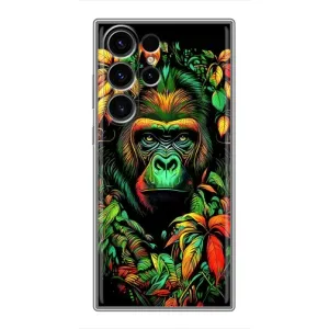 Чохол з Мавпами Samsung Galaxy S22 Ultra - (AlphaPrint) (Мавпа в квітах)