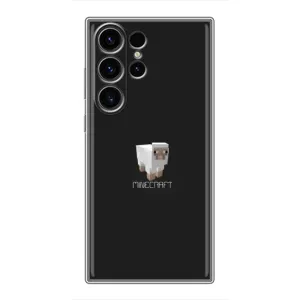 Чехол Майнкрафт на Samsung Galaxy S22 Ultra (AlphaPrint) Minecraft (Овечка Майнкрафт)