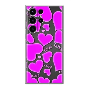 Чехлы для любимой на Самсунг Галаксі S22 Ультра (VPrint) (Pink hearts)