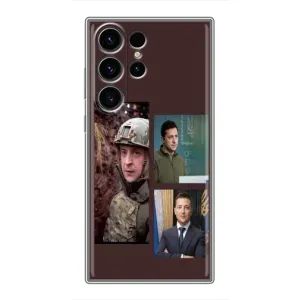 Чохол для Samsung Galaxy S22 Ultra (AlphaPrint - с принтом Зеленського) (Президент)