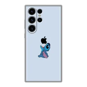 Чехол с принтом Стич на Samsung Galaxy S22 Ultra (Stitch apple)