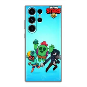 Чехлы Brawl Stars для Samsung Galaxy S22 Ultra (AlphaPrint) (Тріо героїв)