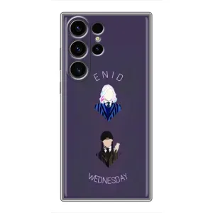 Чехлы Венсдей на Samsung Galaxy S22 Ultra Уэнсдей (AlphaPrint) (Уэнздей и подруга)