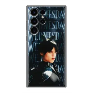 Чехлы Венсдей на Samsung Galaxy S22 Ultra Уэнсдей (AlphaPrint) (Уэнздей кошка)